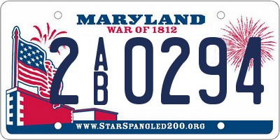 MD license plate 2AB0294