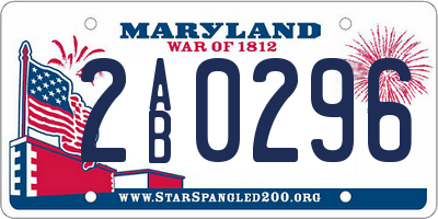 MD license plate 2AB0296