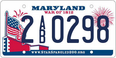 MD license plate 2AB0298