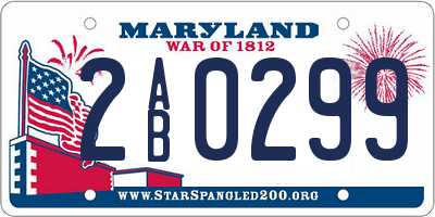 MD license plate 2AB0299