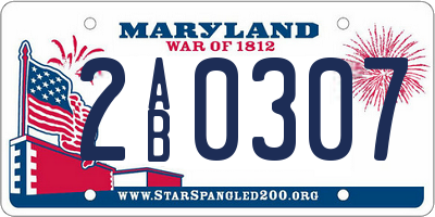 MD license plate 2AB0307