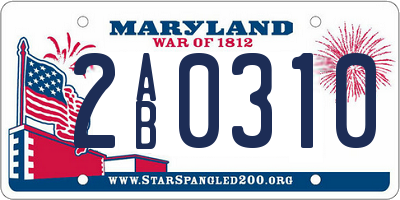 MD license plate 2AB0310