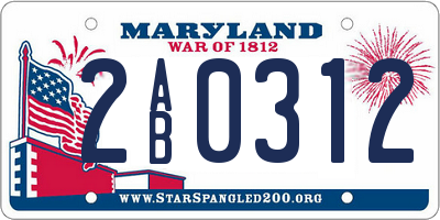 MD license plate 2AB0312