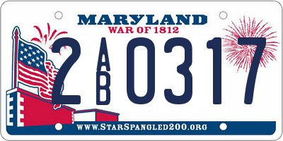 MD license plate 2AB0317