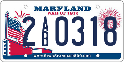 MD license plate 2AB0318