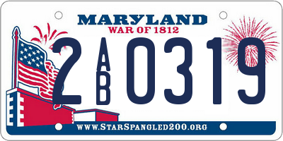 MD license plate 2AB0319