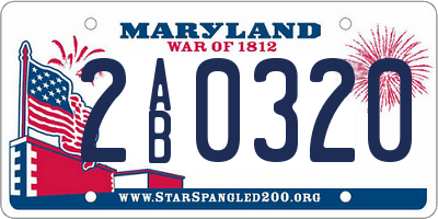 MD license plate 2AB0320