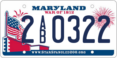 MD license plate 2AB0322