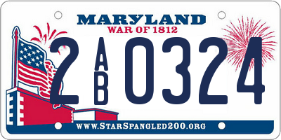 MD license plate 2AB0324