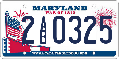 MD license plate 2AB0325