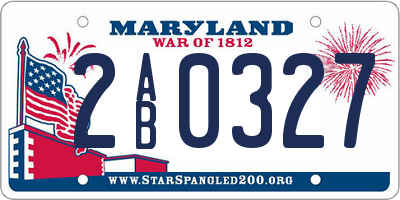 MD license plate 2AB0327