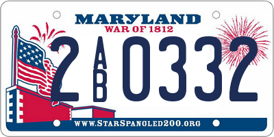 MD license plate 2AB0332