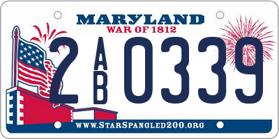 MD license plate 2AB0339