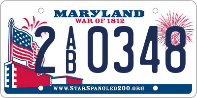 MD license plate 2AB0348