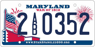 MD license plate 2AB0352