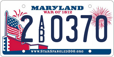 MD license plate 2AB0370