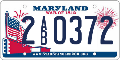 MD license plate 2AB0372