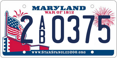 MD license plate 2AB0375