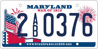 MD license plate 2AB0376