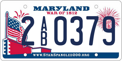 MD license plate 2AB0379