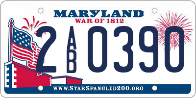 MD license plate 2AB0390