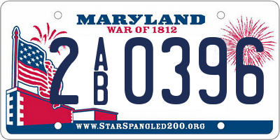 MD license plate 2AB0396