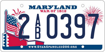 MD license plate 2AB0397