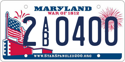 MD license plate 2AB0400