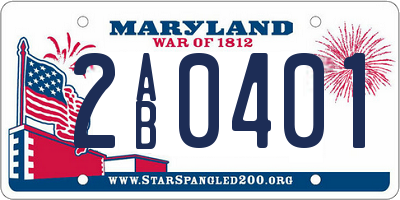 MD license plate 2AB0401