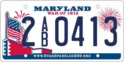 MD license plate 2AB0413