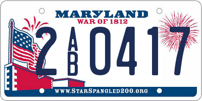 MD license plate 2AB0417