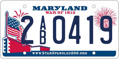 MD license plate 2AB0419