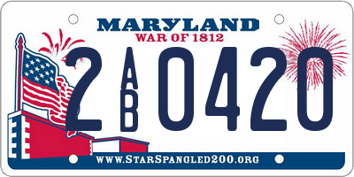 MD license plate 2AB0420
