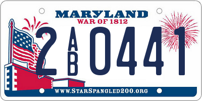 MD license plate 2AB0441