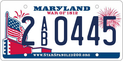 MD license plate 2AB0445