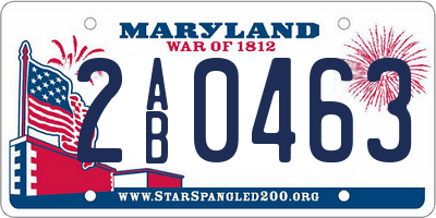 MD license plate 2AB0463