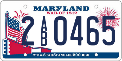 MD license plate 2AB0465