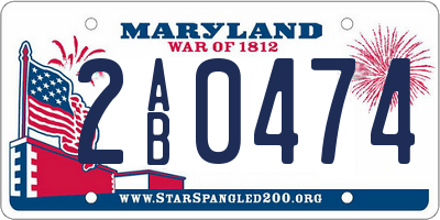 MD license plate 2AB0474