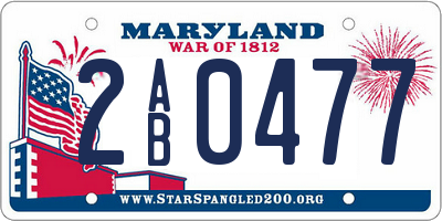 MD license plate 2AB0477