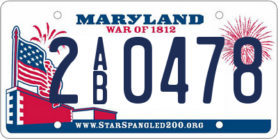MD license plate 2AB0478