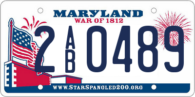 MD license plate 2AB0489