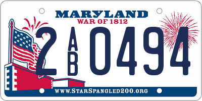 MD license plate 2AB0494