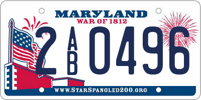 MD license plate 2AB0496