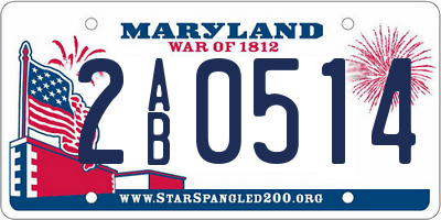MD license plate 2AB0514