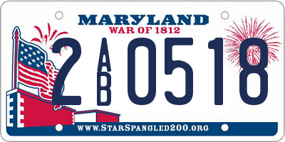 MD license plate 2AB0518