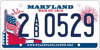 MD license plate 2AB0529