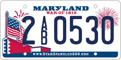 MD license plate 2AB0530
