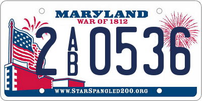 MD license plate 2AB0536