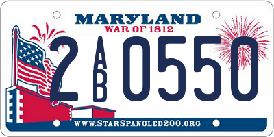 MD license plate 2AB0550