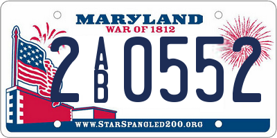 MD license plate 2AB0552